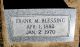 Headstone, Blessing, Frank M. Headstone, Blessing, Frank M.