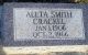 Headstone, Crackel, Aleta Smith Headstone, Crackel, Aleta Smith