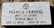Headstone, Crackel, Pearl A. Headstone, Crackel, Pearl A.
