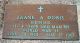 Headstone, Doris, Frank A. Headstone, Doris, Frank A.