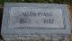 Headstone, Evans, Allen Headstone, Evans, Allen