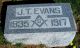 Headstone, Evans, J. T. Headstone, Evans, J. T.