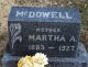 Headstone, McDowell, Martha A. Headstone, McDowell, Martha A.