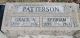 Headstone, Patterson, Grace A and Ephriam